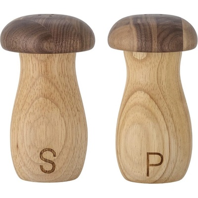 Bloomingville Dřevěná solnička s pepřenkou Mushroom 2 ks
