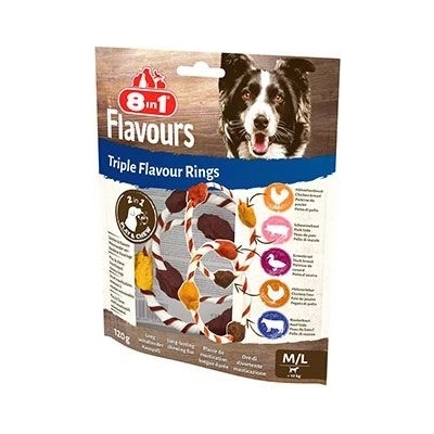 8 in 1 Pet Products GmbH Pochoutka 8in1 Triple Flavour Rings M L 120 g