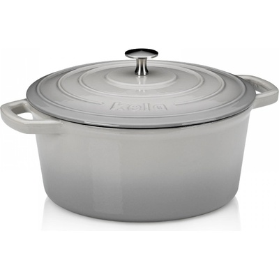 Kela Чугунена тенджера с капак Calido - Ø 26 см. - светло сива (KELA 12607)