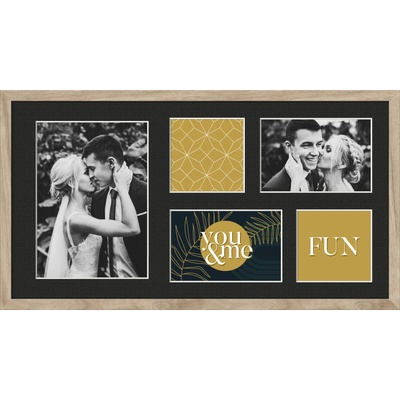 STYLER Рамка за 5 снимки Kyoto с черно паспарту 27 x 51 см бежова (RA-15119)