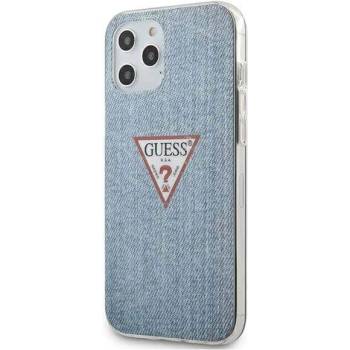 GUESS Jeans Case - дизайнерски кейс с висока защита за iPhone 12 Pro Max (син)