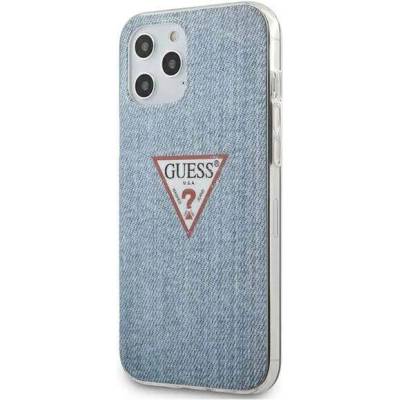 GUESS Jeans Case - дизайнерски кейс с висока защита за iPhone 12 Pro Max (син)