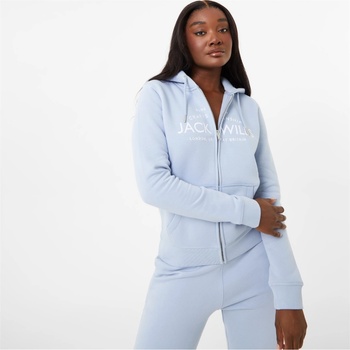 Image 1 of Jack Wills Суичър Jack Wills Hunston Logo Zip Hoodie - Soft Blue