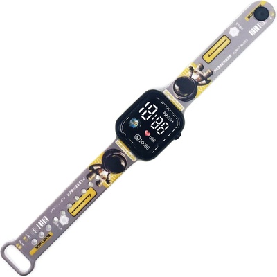 Nubi Детски часовник NUBKI Watch SE2, Силиконова каишка, Сив / Жълт (SE2-GREY-YELLOW)