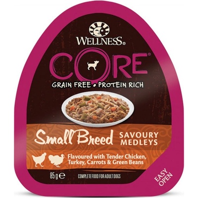 Wellness Core Adult Small Breed Savoury Medley kure kruta mrkev & zel.fazolky 85 g