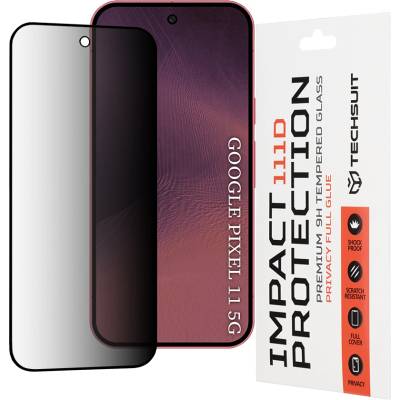 Techsuit Поверителен стъклен протектор Techsuit 111D Privacy Full Glue - Google Pixel 11 / Pixel 11 Pro - Черен