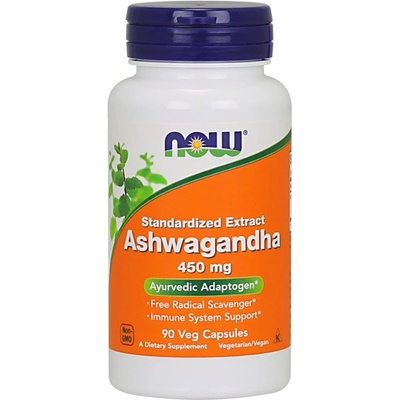 Now Ashwagandha Vitánie snodárná extrakt 450 mg 90 rostlinných kapsúl