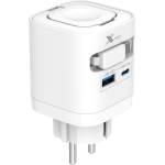 Xmart Бързо Зарядно устройство Xmart RCE-6509ACX, GaN, 65W, USB-C и USB-A порт, Прибиращ се кабел, Зарядно за Apple Watch (29775)