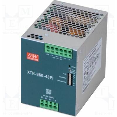MEAN WELL XTR-960-48PI Napájecí zdroj: spínaný; na lištu DIN; 960W; 48VDC; 0÷20A; OUT: 1