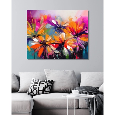 ZUTY Obrazy na stenu - Abstraktné - farebné kvety Rámovanie: vypnuté plátno na rám, Rozmer: 40x50 cm
