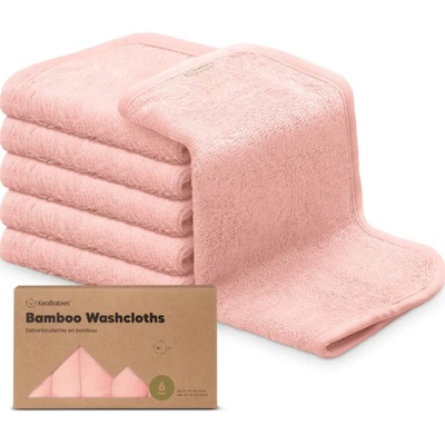 KeaBabies Kърпи От Органичен Бамбук 6 бр Розови KeaBabies (KB012-06)
