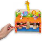 Andreu Toys Дървена игра с чукче „Подскачащи животни, Andreu Toys
