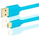 USB káble Axagon BUMM-AM10QL Micro USB 2A, 1m, modrý