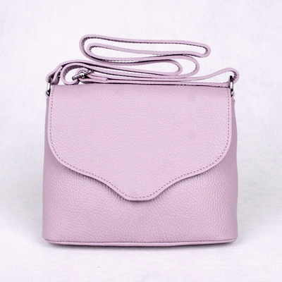 Vera Pelle Malá kožená crossbody kabelka no. 61 fialovo-růžová