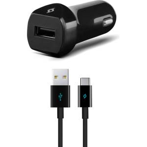 Ttec Зарядно за кола 12V SpeedCharger USB In-Car Charger, 2.1A, incl. Type C Cable - Черно