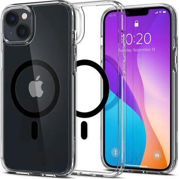 Image 1 of Spigen Ultra Hybrid MagSafe Case - хибриден кейс с висока степен на защита с MagSafe за iPhone 14 (черен-прозрачен)