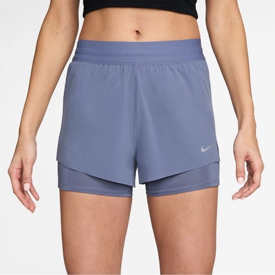 Nike Дамски къси панталони Nike Dri-FIT Swift Womens Mid-Rise 3 2-in-1 Shorts - World Indigo