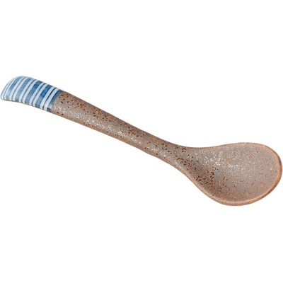 Mij Jídelní lžíce STRIPE 12,5 cm modrá keramika