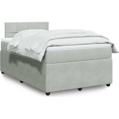 vidaXL 11461.3287710 Boxspring postel s matrací světle šedá samet