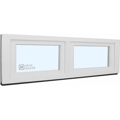 KNIPPING Plastové okno - 70 AD, 2400x500 mm, S/S, bílá Sklo: čiré