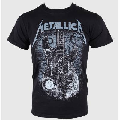 ROCK OFF мъжка тениска Metallica - Кърк Уиджа дъска китара - Черен - RTMTLTSBHAM