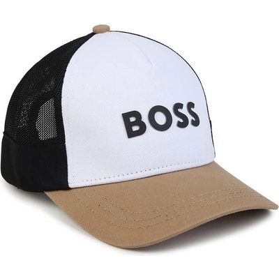 Boss Детска шапка с козирка boss в бяло с принт (j50950.)