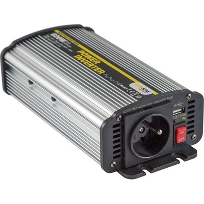 Carspa CAR600U-122 12V/230V+USB 600W, modifikovaná sinus