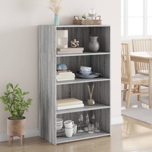 vidaXL Висок шкаф, сив сонома, 70x41x124 см, инженерно дърво (846409)
