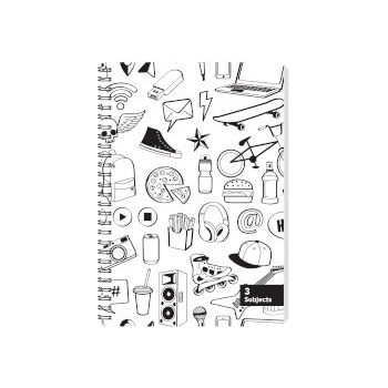 Sentio Тетрадка със спирала 17х25 см, 105 листа, 3 теми Daily