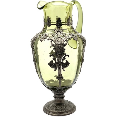 Džbán s cínovým zdobením - Art Nouveau