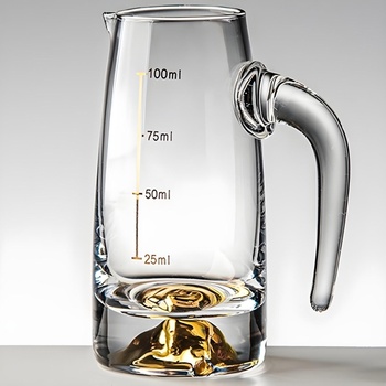 HARAHU Кристална кана с мерителна чашка - Златна / 100ml KP35425 (35425)