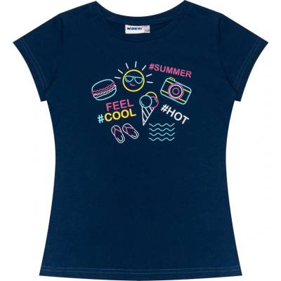 Winkiki Kids Wear Dívčí tričko Cool navy