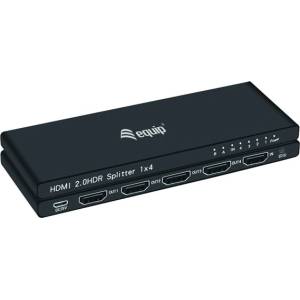 Equip HDMI видео сплитер - 332717 (4 порта, HDMI2.0, 3D, 4K/60Hz, HDR/HDCP Ready, черен) (332717)