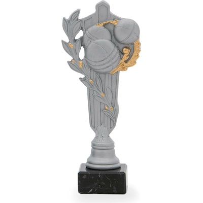 Trofej luxusní se symbolem kriketu výška 26 cm stříbrná/zlatá
