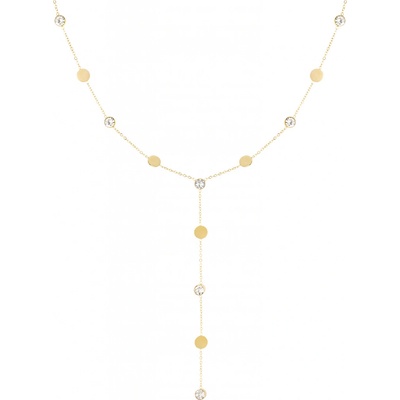 Ornamenti Pozlacený long rhinestone gold OOR300053