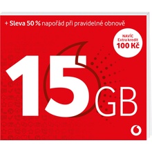 Vodafone Předplacenka 15 GB +100 Kč kredit Forma SIM: Klasická SIM karta