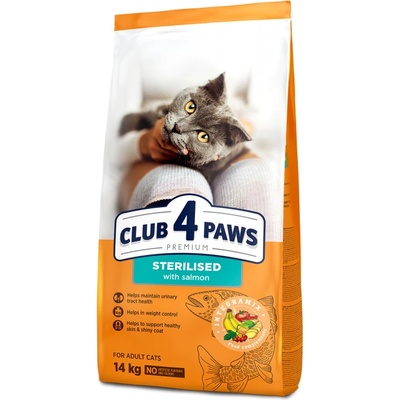 CLUB 4 PAWS Premium With salmon For adult Sterilised cats 14 kg