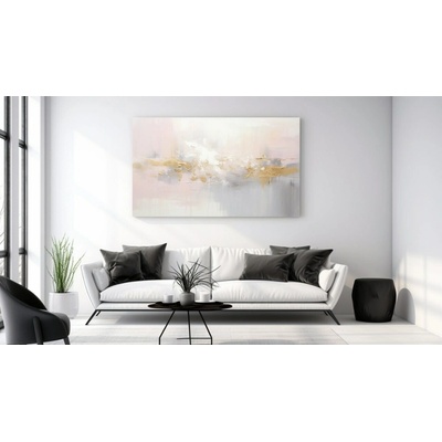 Obraz Abstrakce Šedá Zlatá Béžová 125x70