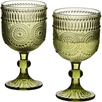 MONDEX Комплект стъклени чаши за вино elise green, 4 броя, зелени (2068)