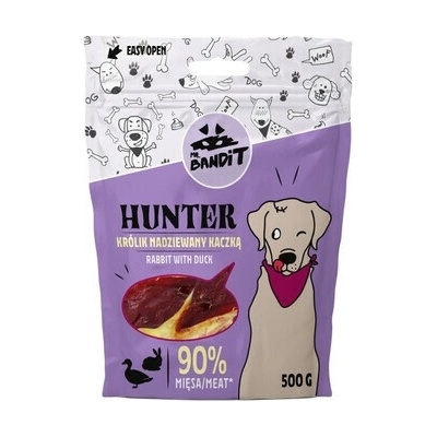 MR. BANDIT Hunter králik plnená kačica pre psov 500 g