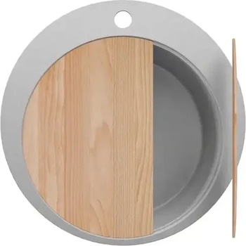 Твоят Стил Сива кръгла кухненска мивка от гранит Пиза 45 Top 500 x 500 мм