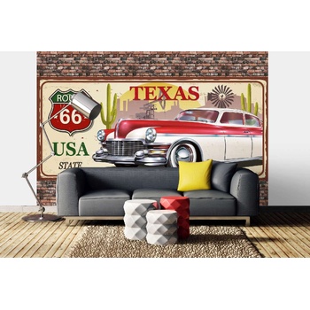 DIMEX ART s. r. o Самозалепваща се флизелинова фототапета винтидж от тексас 375 x 250 см