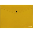 VERDE Listová kabelka s cvokom A4 horčica