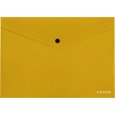 VERDE Listová kabelka s cvokom A4 horčica
