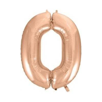 GoDan Číslice "0" rosegold 92cm fóliový balónek