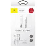 Baseus Kабел Baseus Tough Series, Type-C, 2А, 1m, бял (CATZY-B02)