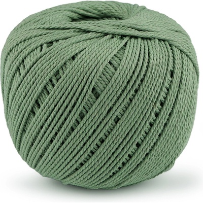 Bavlněná příze macrame Ø2 mm rozčesávací, střední, 11 zelená past.sv.