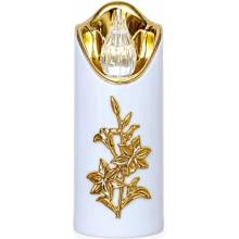 Cortina RICO Batériová LED sviečka s ľaliou 12,5 cm - biela 1 ks