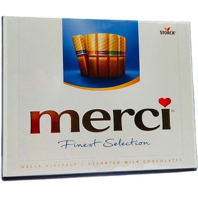 Merci Finest Milk Selection Helle Vielfalt čokoládové tyčinky z tmavé čokolády 20 ks 250 g