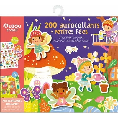 Auzou 200 nálepiek s pozadím trblietavé víly znovupoužiteľné